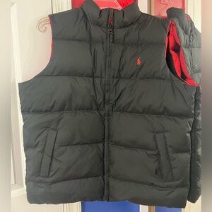 Polo Ralph Lauren reversible down puffer vest boys L 16/18 wear black or red